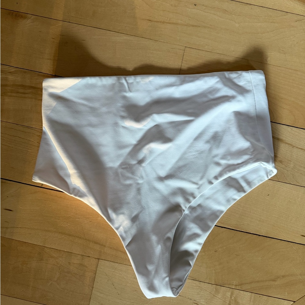 High-Waist White Bikini Bottom - Women Swim
